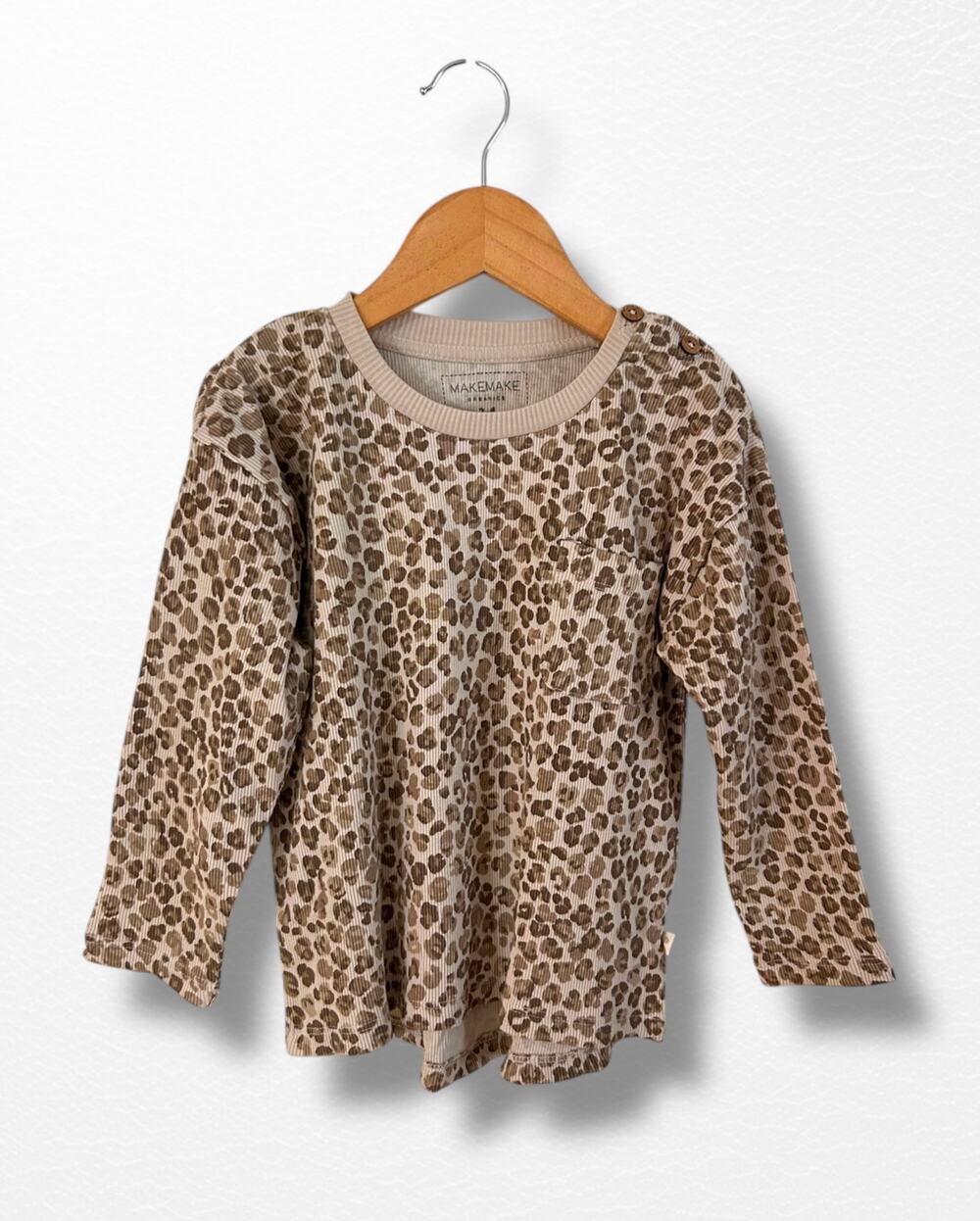 NWT MakeMake Organic Leopard Print Top, Size 3/4